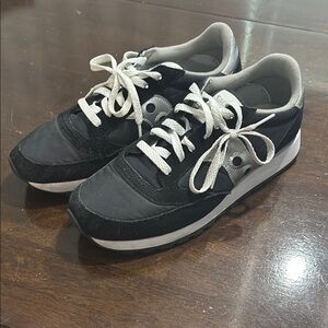 Saucony Black and Gray Sneakers with White Accents